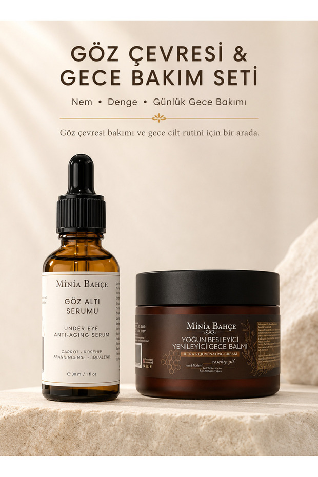 Eye Contour (30 ml) & Night Care Set (50 ml) - 100% Natural