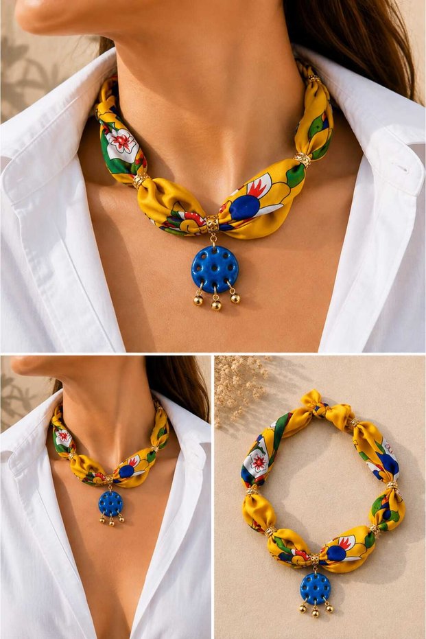 Yörük Authentic Sun Stone Necklace 4 Different Color Options Red Black Cobalt Blue