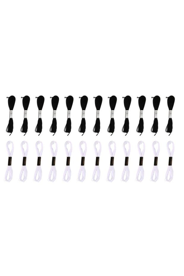 12 black 12white Cross Stitch Embroidery Thread for DIY Homemade Craft Sewing Accessories Embroidery