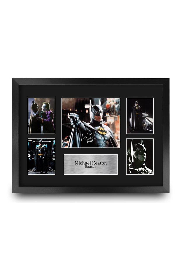Alayra Framed FR A3 Michael Keaton Batman Gifts Printed Signed Autograph Picture for Movie Memorabilia Fans - A3 Framed