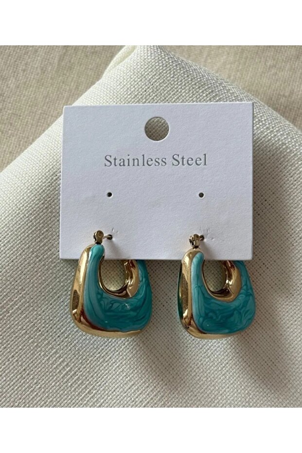 Accessory, Steel Colorful Stone Acrylic Bag Earrings