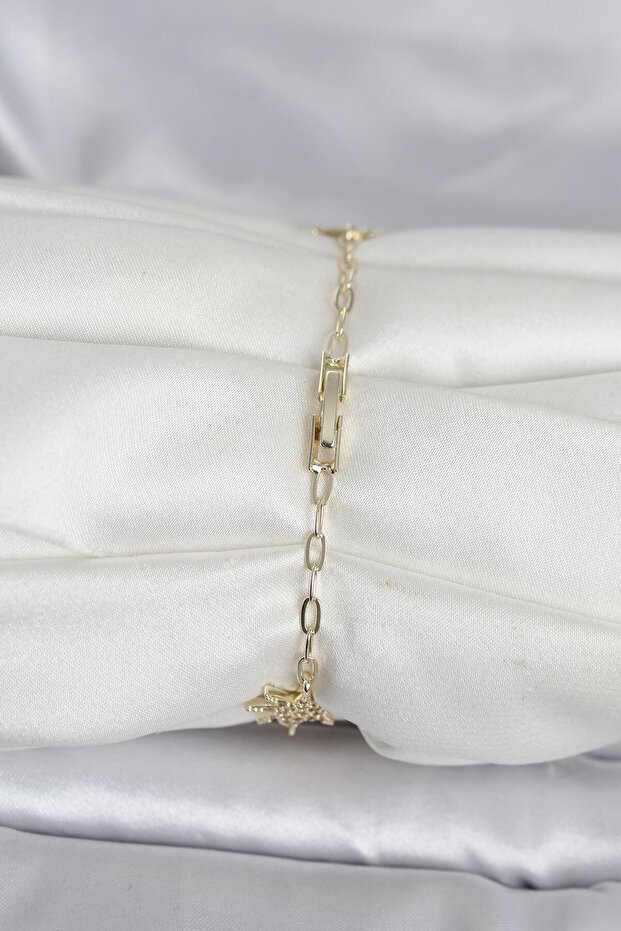 Brass Gold Color Pole Star Model Women's Bracelet