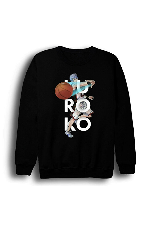 Kuroko No Basket - Tetsuya Kuroko - Anime Printed Unisex 100% Cotton Black Crew Neck Sweatshirt