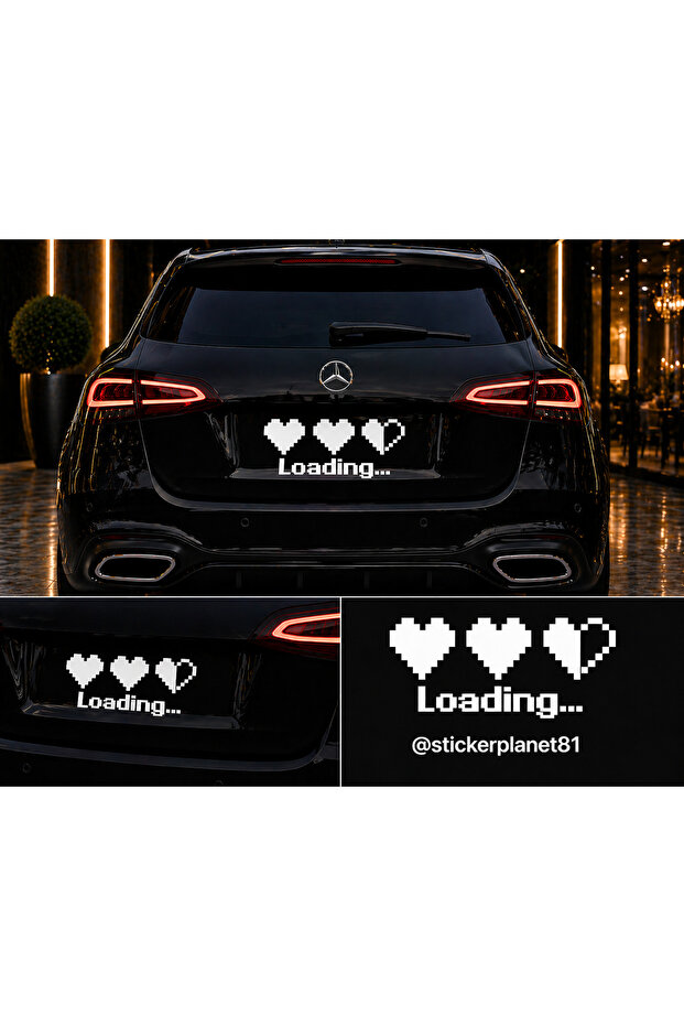 Love Loading Heart Sticker Pixel Auto Car Laptop Motorcycle Windshield Sticker 18X8 cm Vinyl Decor