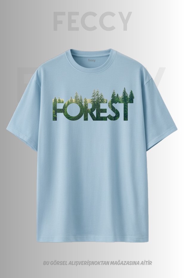 Premium Forest Printed Hunter Theme Unisex Oversize Women's T-Shirt Men's T-Shirt Cotton Oversize T-Shirt