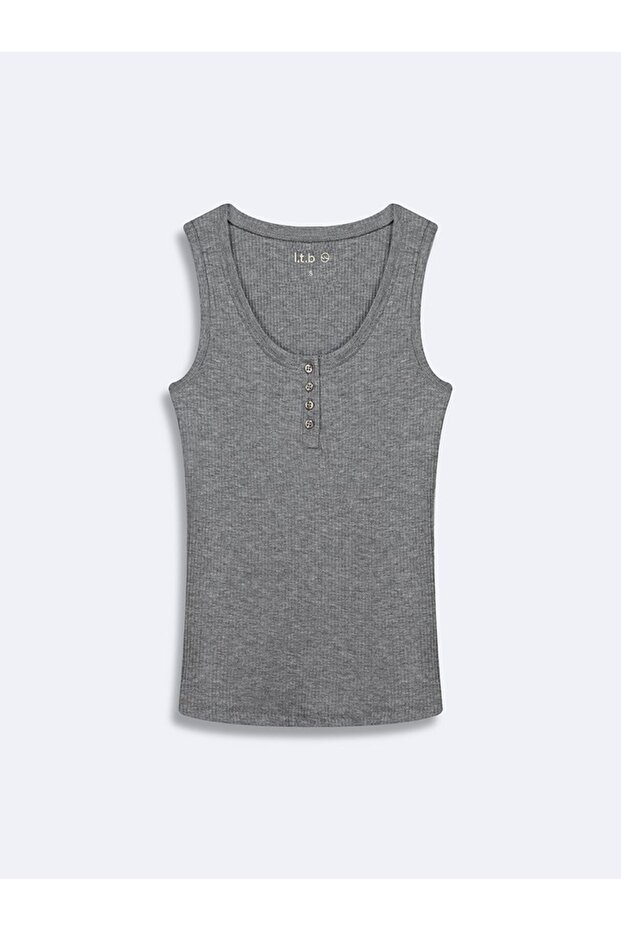 Buttoned Camisole Gray Undershirt - 1