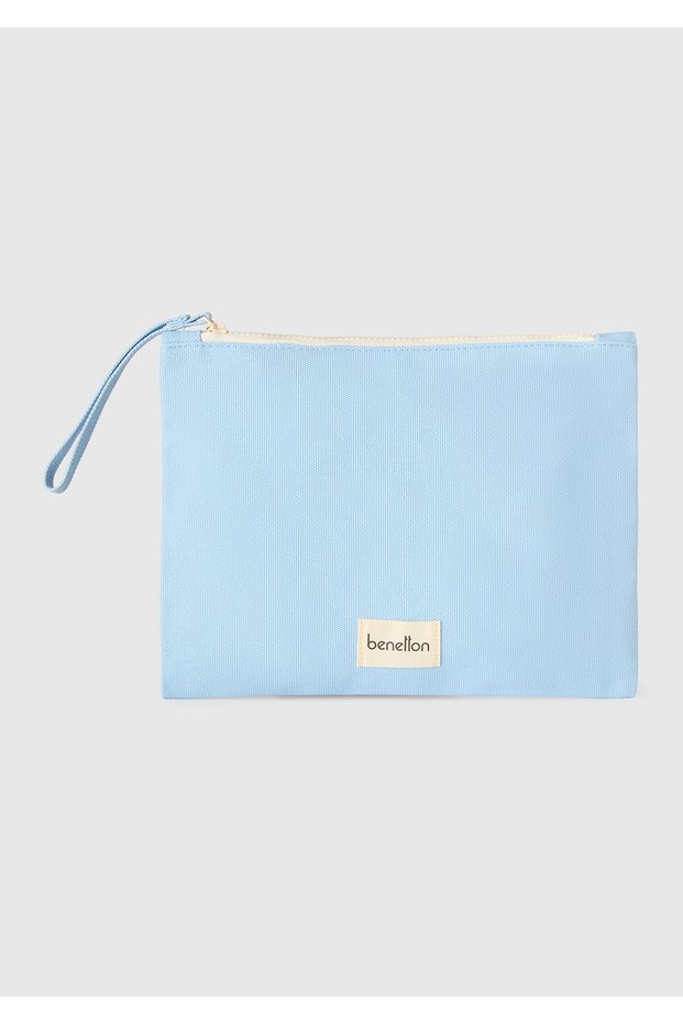 Unisex Light Blue Maxi Size Canvas Accessory Bag