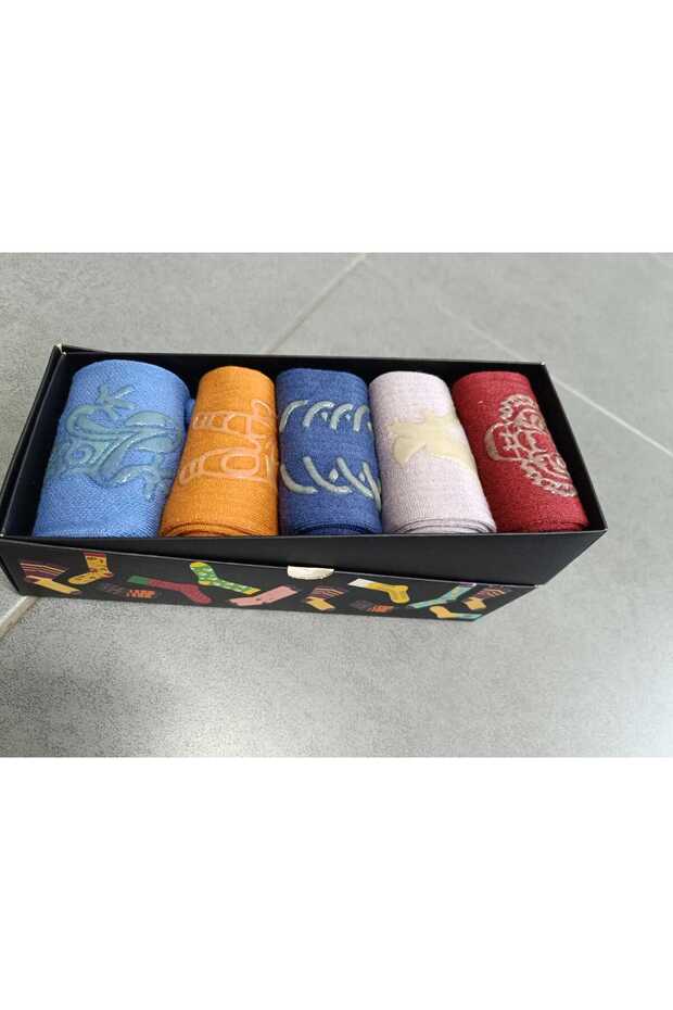 Trend Unisex Premium Custom Design Night-Glowing Phosphorescent Detail 5-Pack Sports Socks