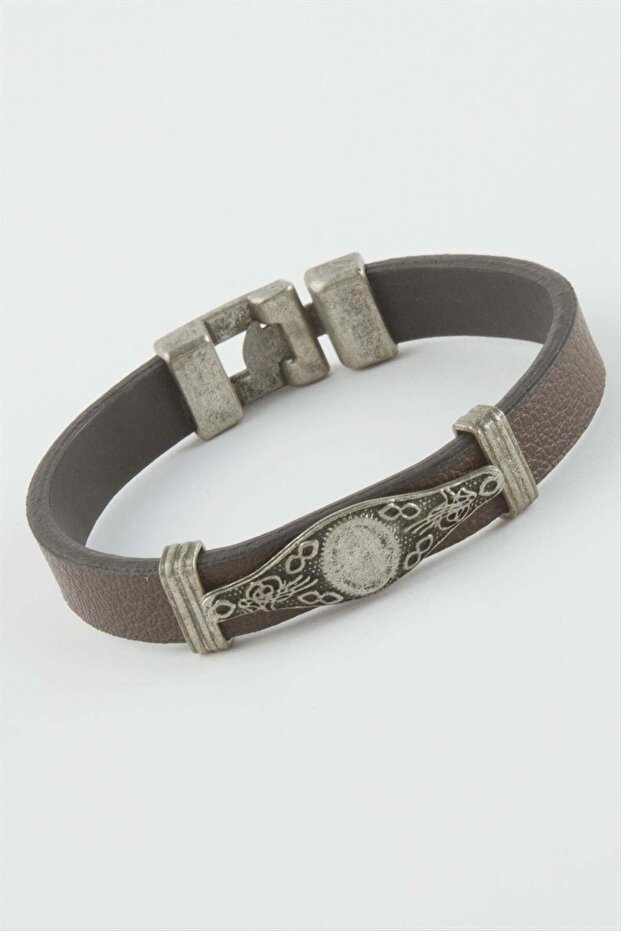 Tuğra Faux Leather Bracelet