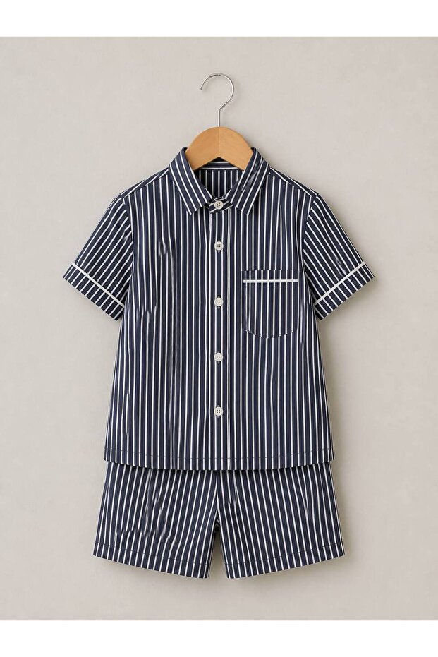 Boys' Cotton Shorts Shirt Suit Summer Relaxed Fit