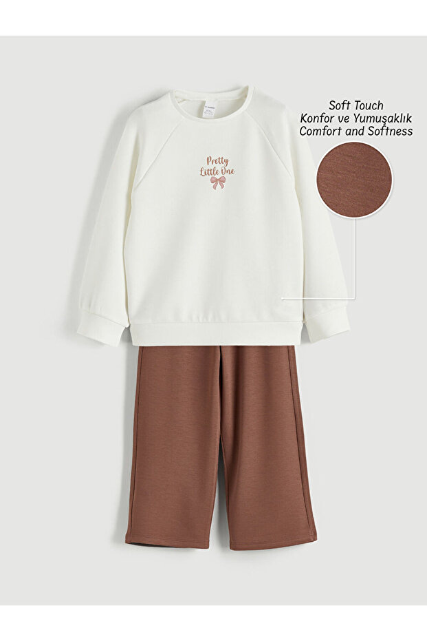 Printed Girls' Soft Touch Sweatshirt and Sweatpants
