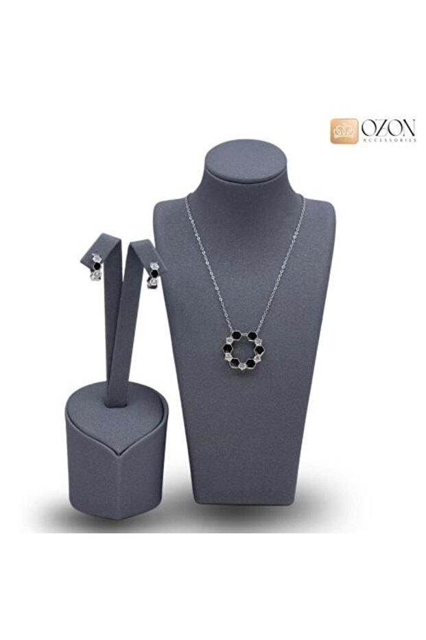Zircon Necklace and Earring Set