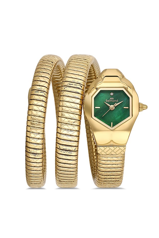 Srl1167.170 Green & Silver Steel Cord Women's Wristwatch