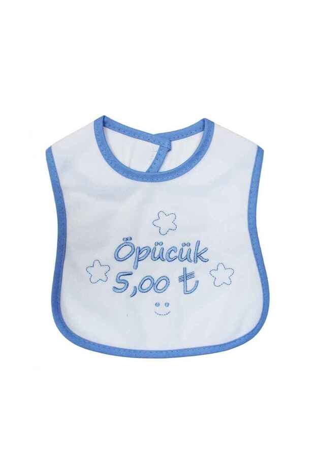 Blue Color Kiss 5 Tl Written Baby Food Bib