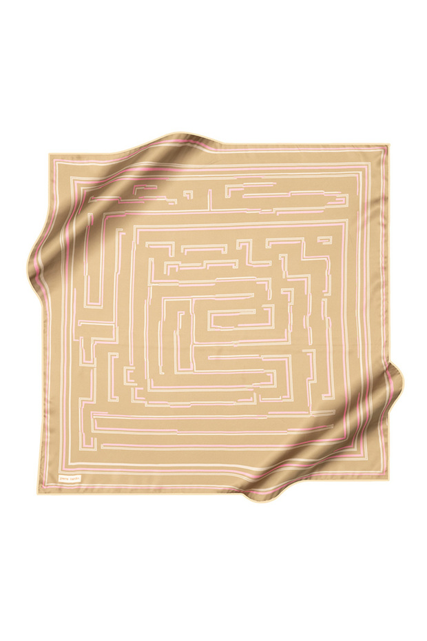 Green 90X90 Silk Crepe Satin Scarf