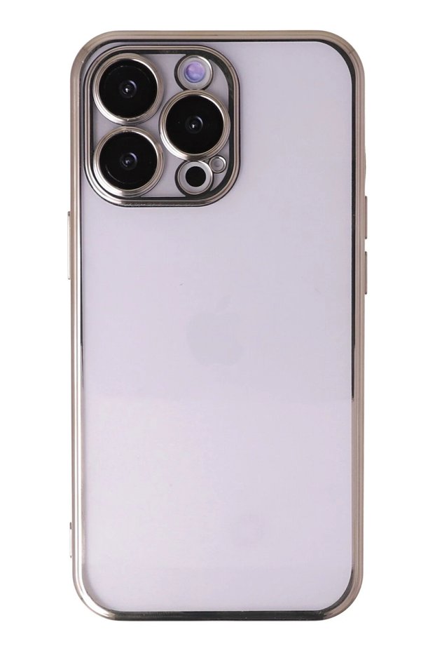 Ilkeshop New iPhone 14 Pro Max Case with Lens Silicone (193109) - Gold