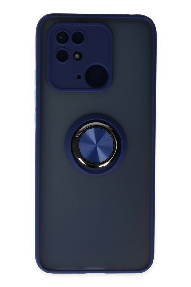 Shopilke Redmi 10C Case Montreal Ringed Silicone Cover (20157) - Navy Blue