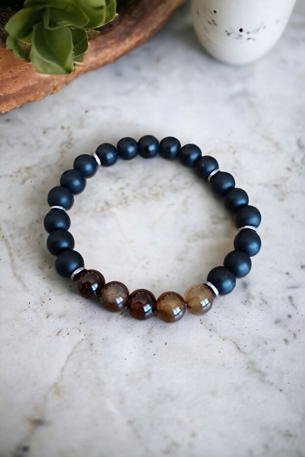 Smoky Quartz Stone Bracelet Smoky Quartz Stone Onyx Stone Hematite Stone Bracelet