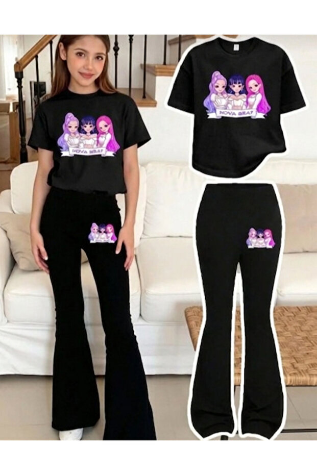 Summer girl's hunters printed spanish leg double set