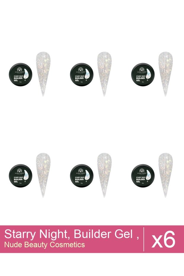 Set 6x Starry Night, Builder Gel , 15 g , Nr 01