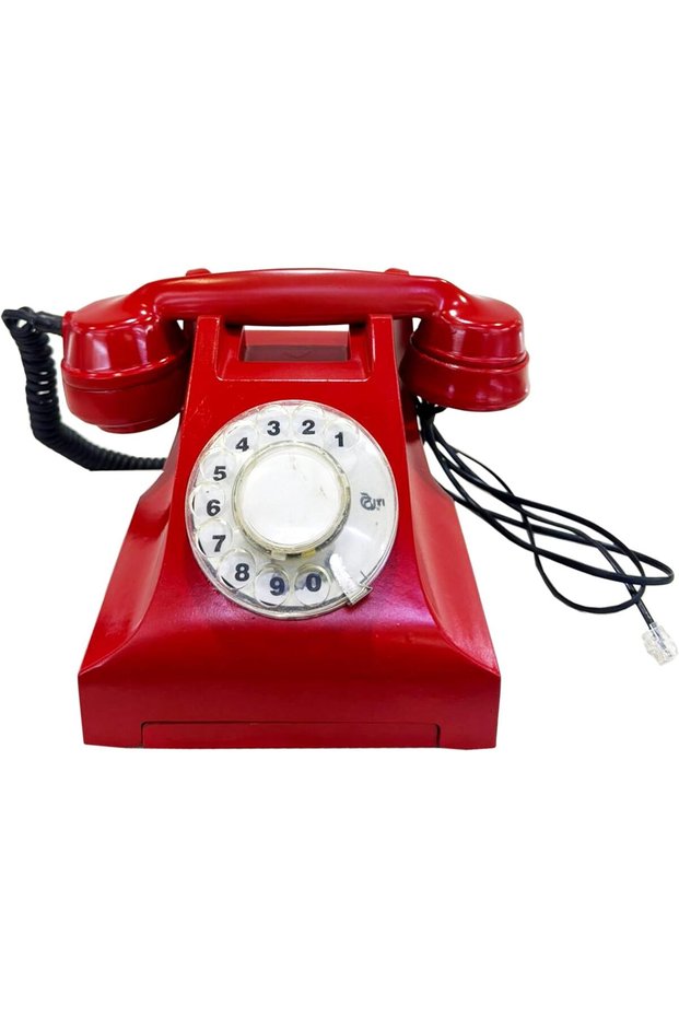 Old Style Rotary-Vintage Telephone, Nostalgic, Classic Style, Home, Office, Landline Phone, Traditional Bell Ring Tone Working Condition-Red Color