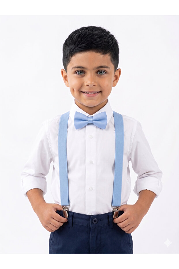 Boy's Trouser Suspenders and Bow Tie Set 1-10 Years Old