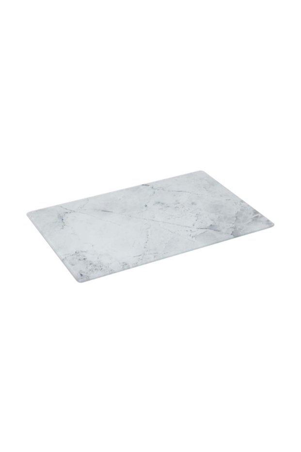 Rectangular Marble Effect Glass Cutting Board 30 x 20cm