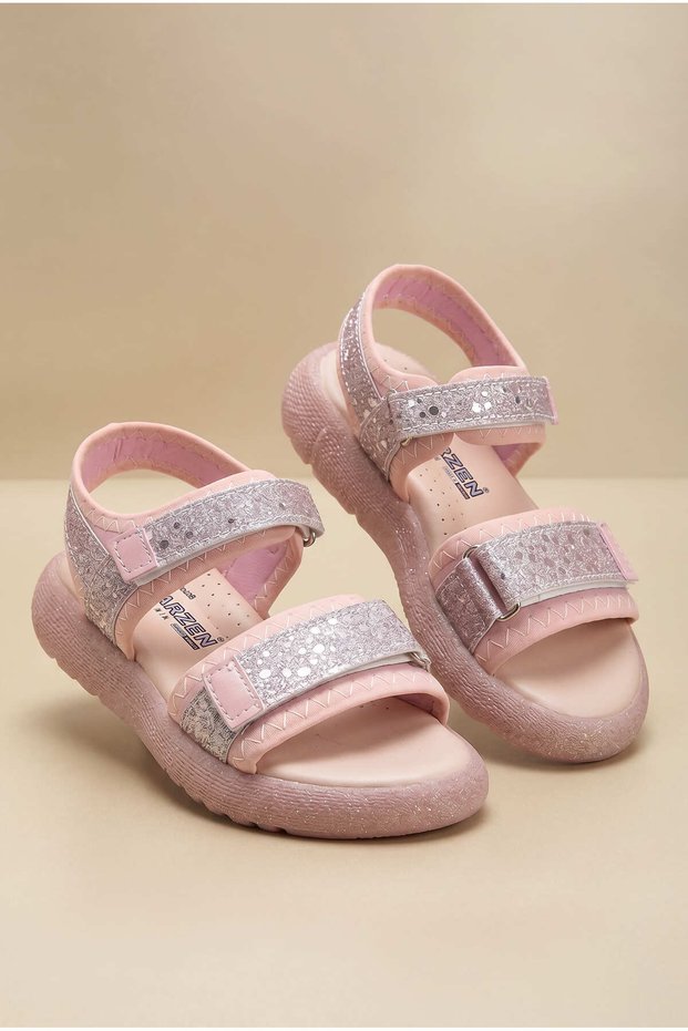 Children's Unisex Powder Glittery Children's Double Velcro Glittery Sandals