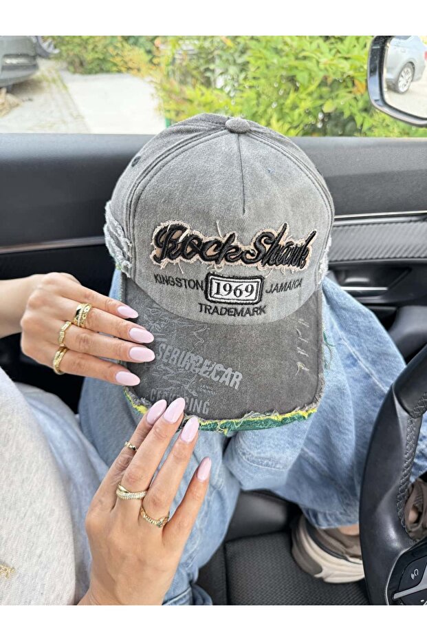 Şpk062 Vintage Detailed Text Embroidered Antique Hat