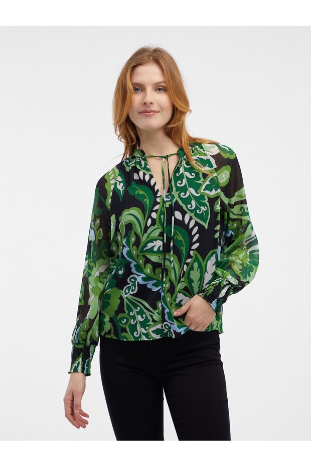 Bluză verde de damă cu model