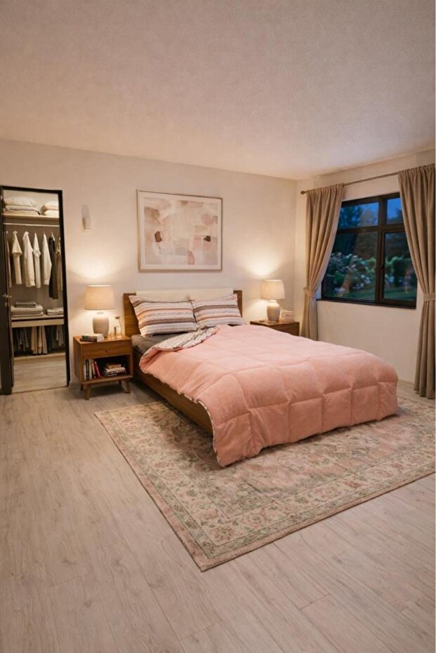 Sherpa Plush Double Comforter Set with Elastic Sheets Powder