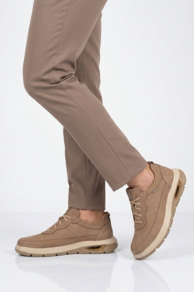 Sand Nubuck Genuine Leather Men's Casual Shoes