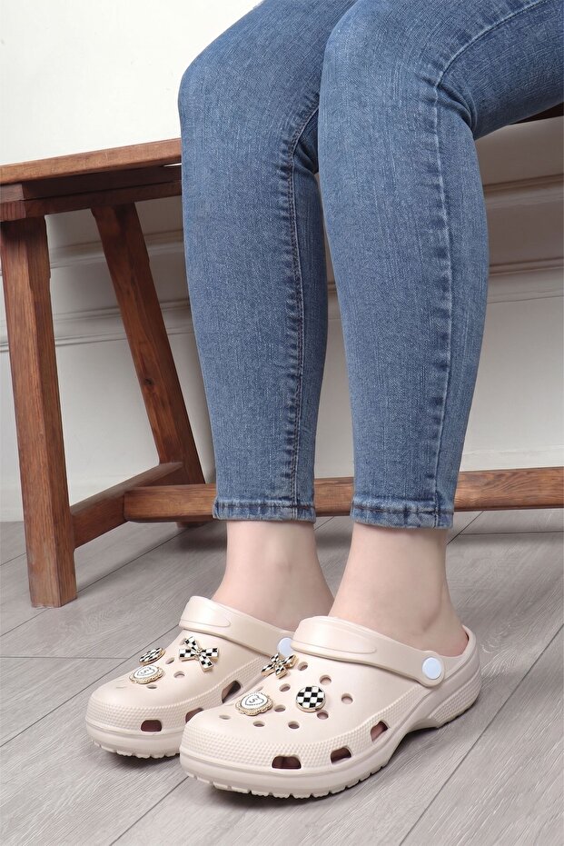 Ecru Stone Accessory Daily Orthopedic Pool Beach Slippers Women's Comfortable Slippers