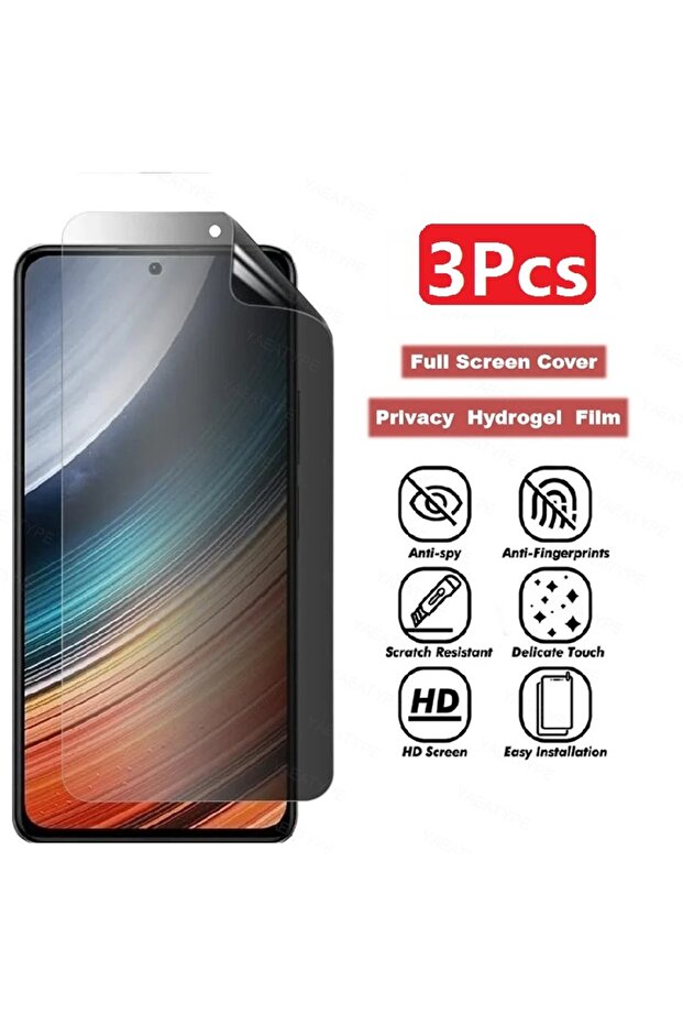 واقي شاشة هيدروجيل للخصوصية 3 قطع لهاتف ريدمي نوت 13 برو 5G وريدمي نوت 12 و13 برو 5G و4G