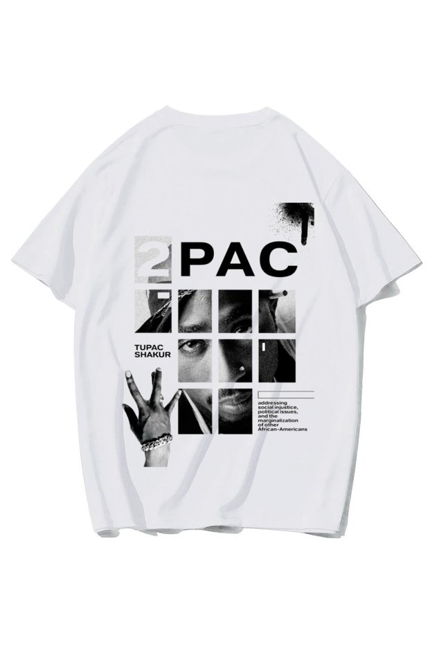 Unisex Oversize 2Pac T-Shirt (White)