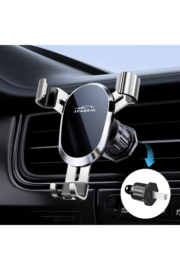 Silver Car Phone Holder Air Conditioning Vent Universal Hook Fixed Navigation Special Durable Gravit