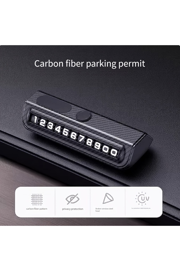 black 1PC Temporary parking, mobile phone, mobile phone, moving car number plate, ornament, number