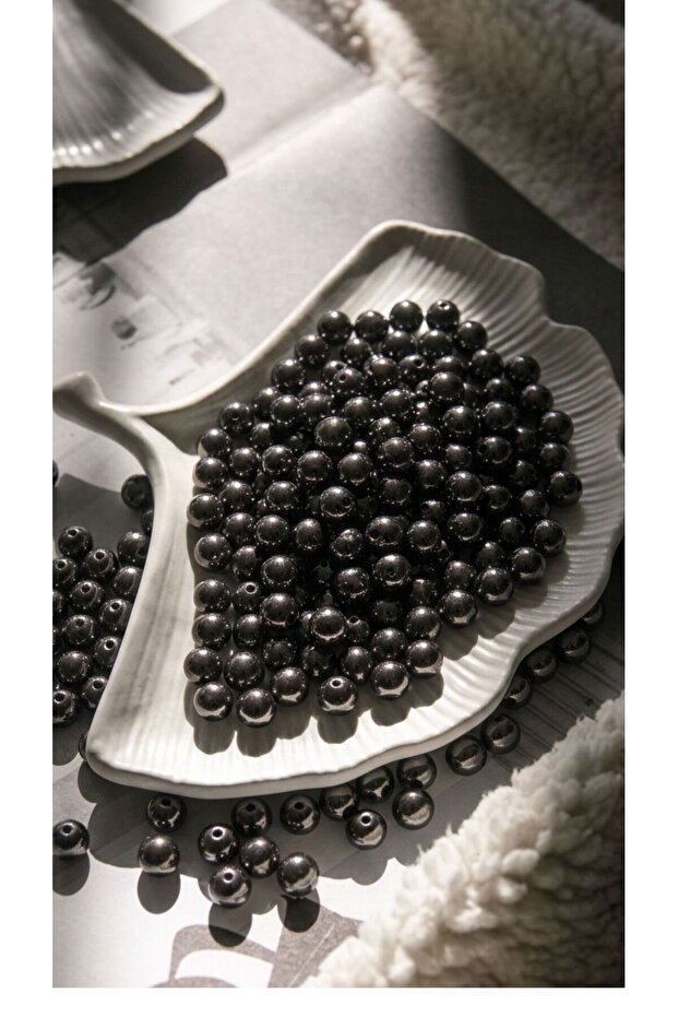 12 mm Black Pearl Luxury Perforated Jewelry Accessory Making Beads 50 Grams (50-55 Pieces)