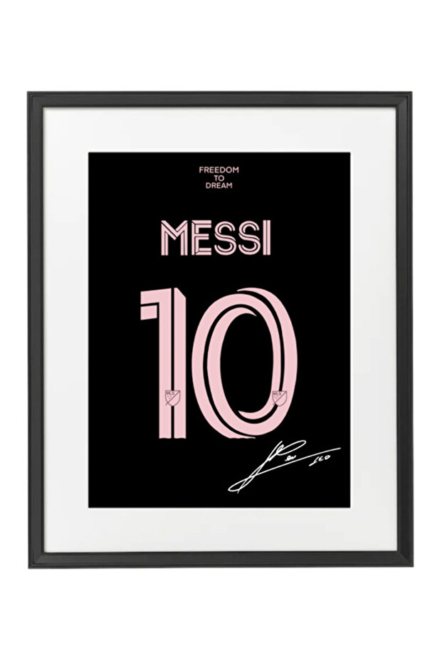 Messi Inter Miami CF Autographed Poster with Frame 50x40cm