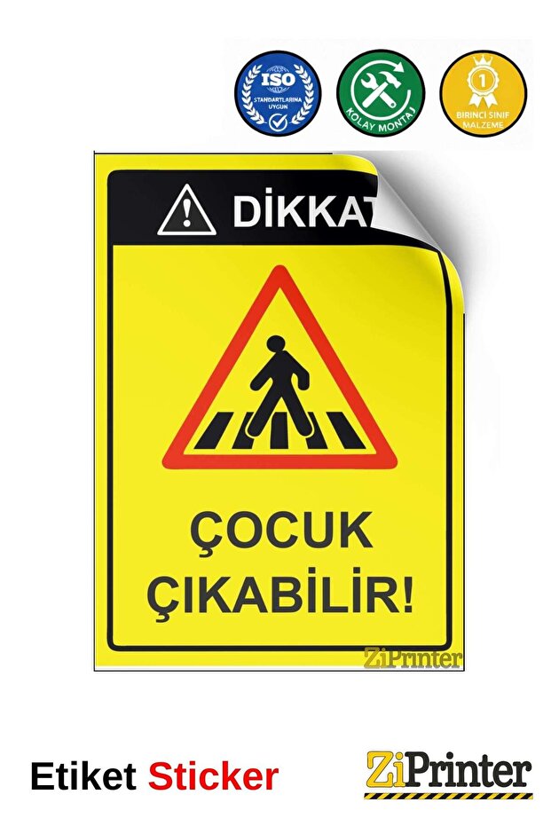 Attention! The Child Can Get Out! Isg Warning Sign Sticker 70X100 cm
