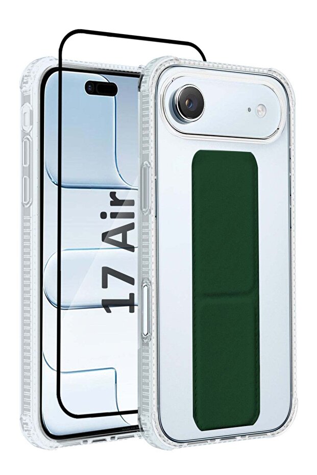 2 Packs Finger Grip Clear Case Cover for iPhone 17 Air - Kickstand Car Magnetic Holder
