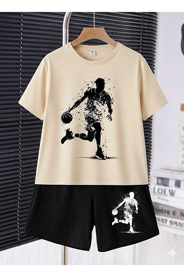 Summer Children's T-Shirt Shorts Unisex (Ball Playing Man)