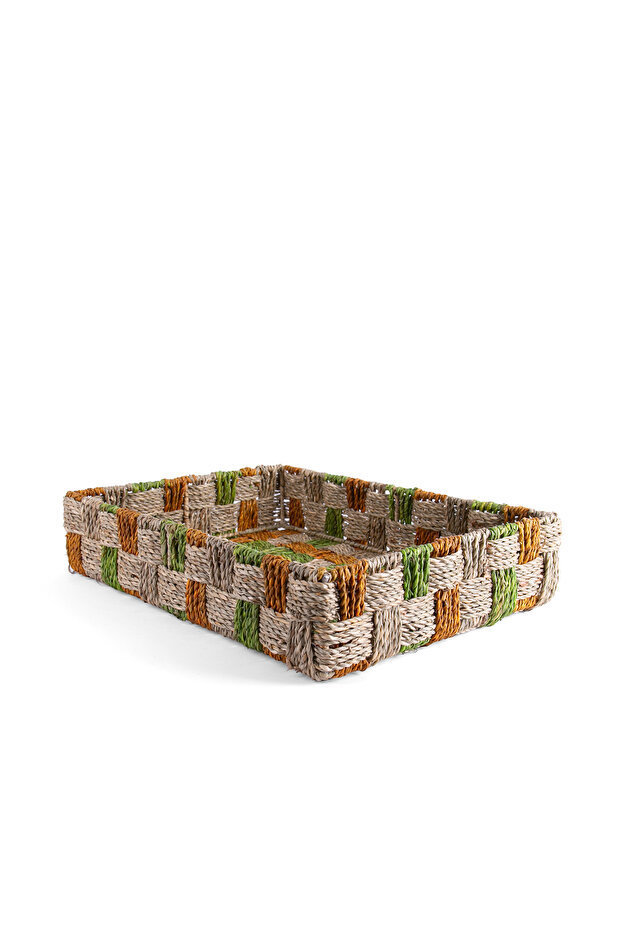 Aurora Large Serving Tray with Colorful Checkered Design