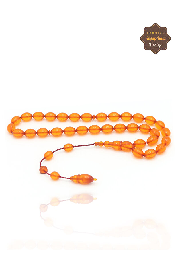 Light Transparent Orange Special System Tasseled Barley Cut Amber Prayer Beads 201025507