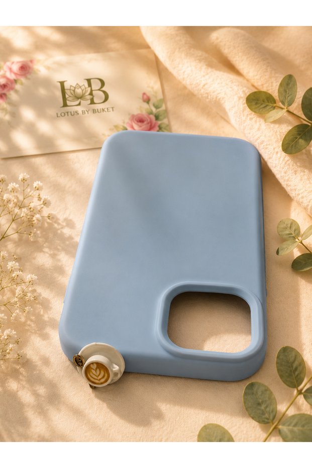 iPhone 13Promax Latte Figured Silicone Case