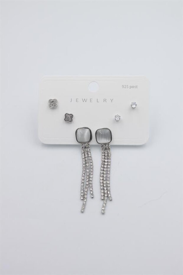 Multiple Set Earrings - Silver