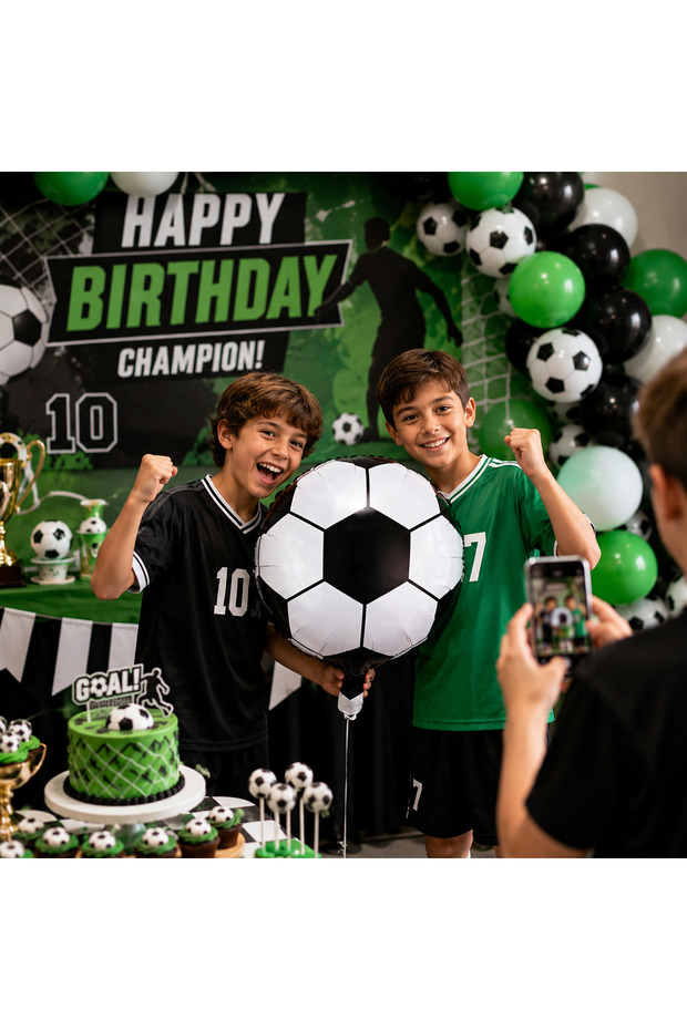 Soccer Ball Foil Balloon Black White 45 cm Party Ornament Decoration