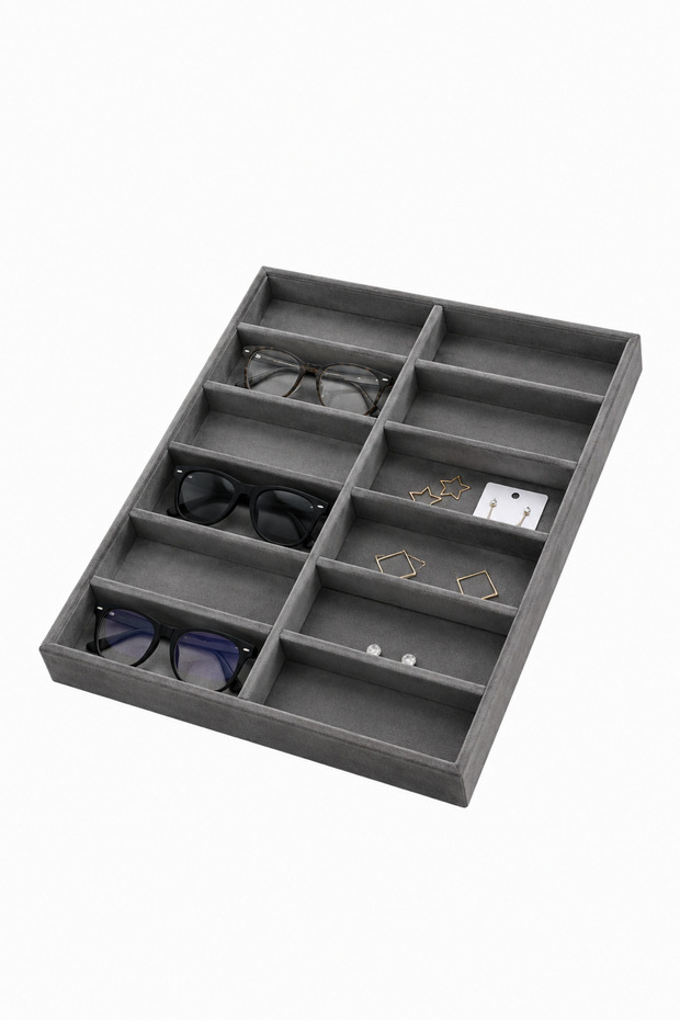 Domestic Production Havana Model Suede Fabric 36-38 cm Drawer Glasses Stand