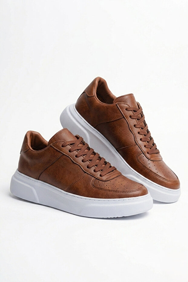 Zrc087 Premium Lace-Up Casual Men's Sneaker Brown