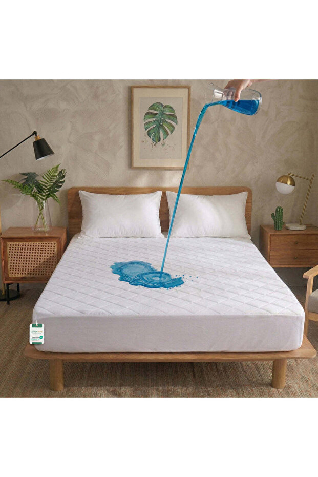 Quilted Thickened Waterproof Double Mattress Protector - 140x200+35cm